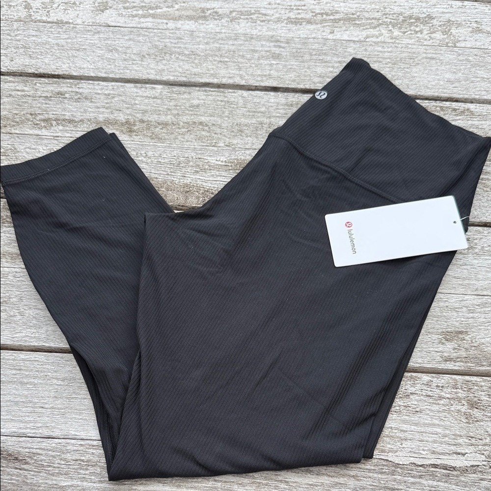 Lululemon Align Ribbed High-Rise Pant 25" Black size 14 NWT